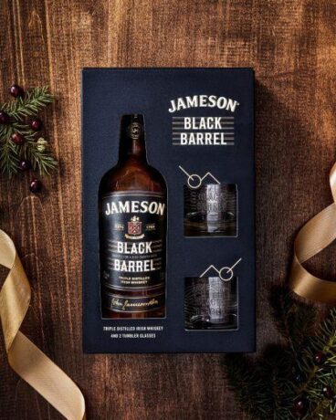 Jameson Black Barrel Irish Whiskey 700ml with Twin Glass Pack